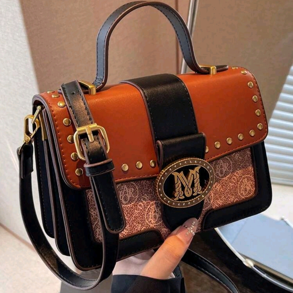 Brown and Black Designer Handbag
